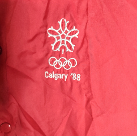Vintage 1988 Winter Olympics Calgary Licensed Windbreaker Terry lining size S - Picture 3 of 11